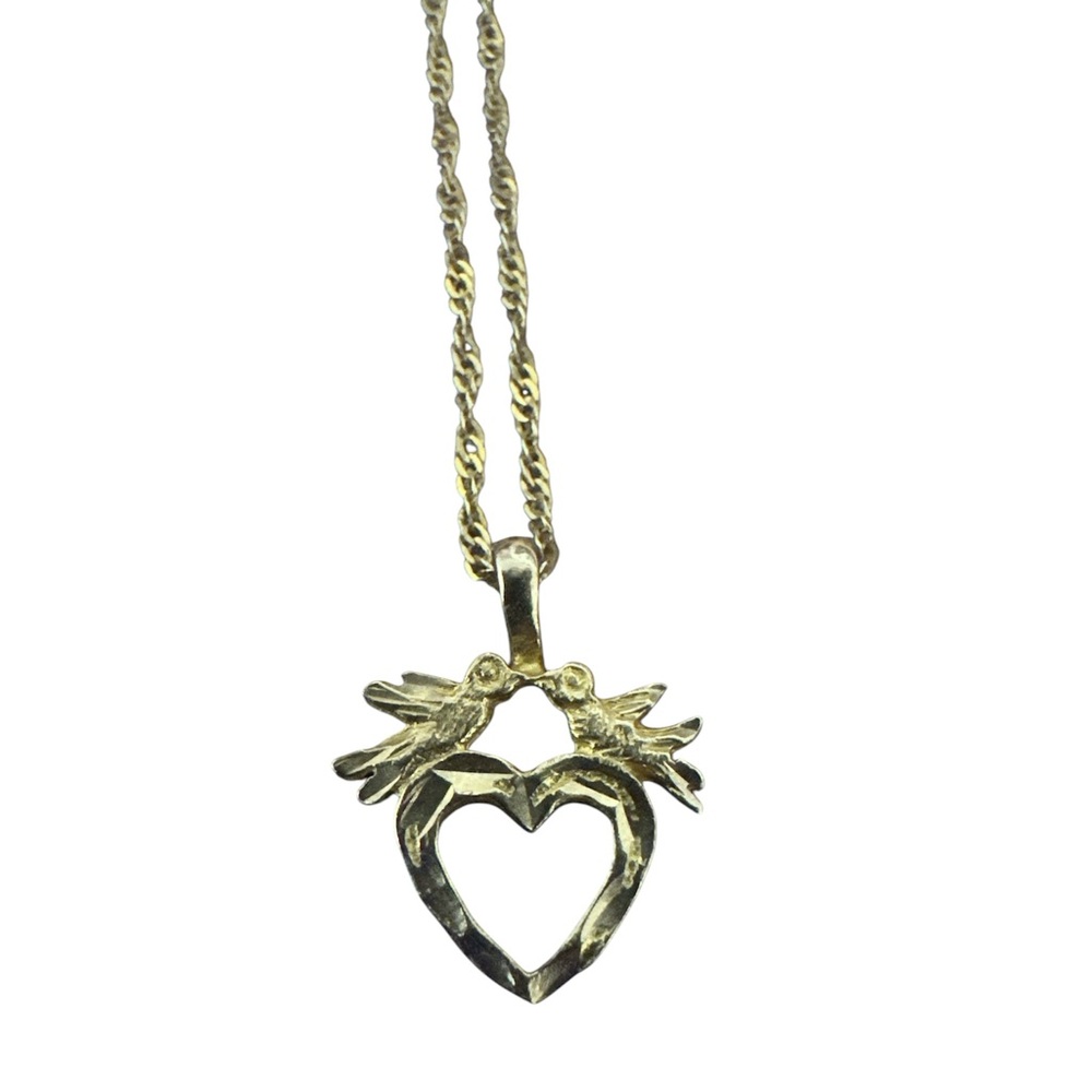 ✨14K gold heart charm with gold necklace✨